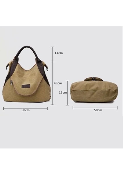 Haki-2 Tarzı 2020 Kadın Çantası Büyük Büyük Kapasiteli Kadın Casual Tote Çanta Kadın Omuzdan Askili Çanta Tuval Crossbody Bayan El Çantaları Alışveriş Çantası (Yurt Dışından) modelleri