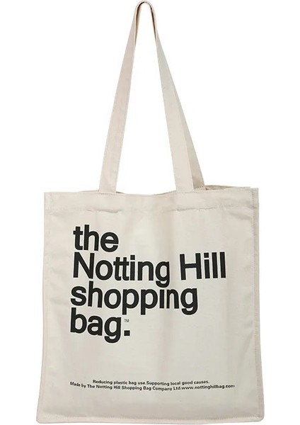 Notting Hill 2 Tarzı Women Canvas Shopping Bag Notting Hill Books Bag Female Cotton Cloth Shoulder Bag Eco Handbag Tote Reusable Grocery Shopper Bags (Yurt Dışından)