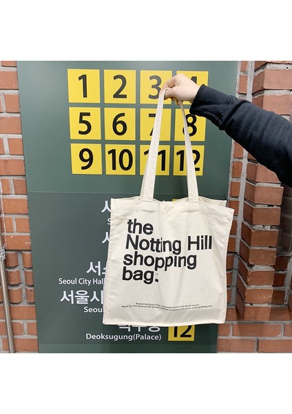 Notting Hill 2 Tarzı Women Canvas Shopping Bag Notting Hill Books Bag Female Cotton Cloth Shoulder Bag Eco Handbag Tote Reusable Grocery Shopper Bags (Yurt Dışından) modelleri