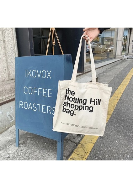 Notting Hill 2 Tarzı Women Canvas Shopping Bag Notting Hill Books Bag Female Cotton Cloth Shoulder Bag Eco Handbag Tote Reusable Grocery Shopper Bags (Yurt Dışından) fırsatları