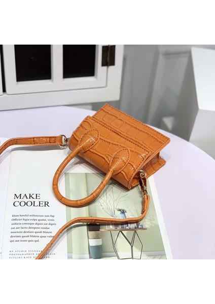 Deve Tarzı Mini Small Square Bag Fashion New Pu Leather Women's Handbag Crocodile Pattern Chain Shoulder Messenger Bags (Yurt Dışından)
