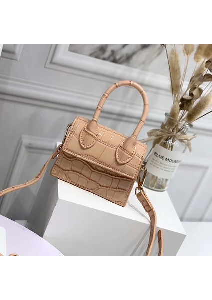 Deve Tarzı Mini Small Square Bag Fashion New Pu Leather Women's Handbag Crocodile Pattern Chain Shoulder Messenger Bags (Yurt Dışından)