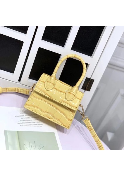 Deve Tarzı Mini Small Square Bag Fashion New Pu Leather Women's Handbag Crocodile Pattern Chain Shoulder Messenger Bags (Yurt Dışından)