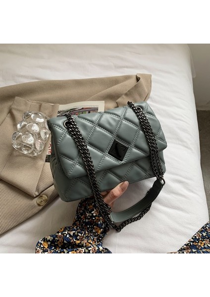 Mavi Stil 24CMX15CMX11.5CM Embroidery Thread Small Pu Leather Crossbody Bags For Womet Women's Luxury Ed Trending Chain Shoulder Handbags (Yurt Dışından)