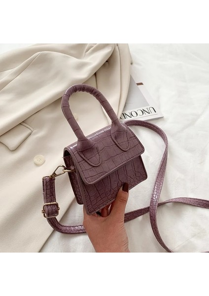 Yeşil-2 Tarzı Mini Tote Bag Crocodile Pattern Flip Messenger Crossbody Bag Female Simple Shoulder Bag Small Square Lady Handbag New (Yurt Dışından)