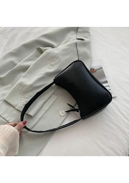 B-Siyah Tarzı Mini Tote Bag Crocodile Pattern Flip Messenger Crossbody Bag Female Simple Shoulder Bag Small Square Lady Handbag New (Yurt Dışından)