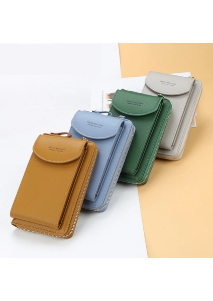 Koyu Haki Stili Kadın Çanta Ünlü Pu Deri Crossbody Çanta Telefon Çanta Kart Sahipleri Büyük Kapasiteli Omuz Çantaları Flap (Yurt Dışından) indirimleri