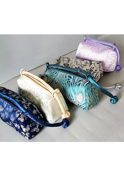 Açık Mavi Dalga Stili Moda Lüks Çin Tarzı Ipek Çanta Kadın Çanta Japon El Nakış Kılıf Cheongsam Kadın Cosplay Çanta Debriyaj (Yurt Dışından) indirimleri