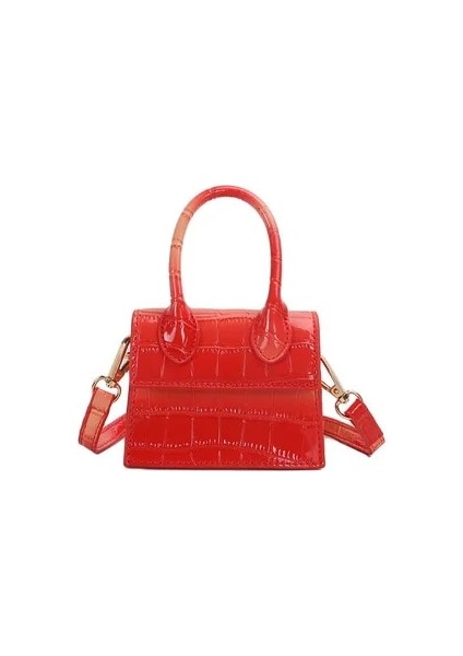 Erik Tarzı Mini Small Square Bag Fashion New Pu Leather Women's Handbag Crocodile Pattern Chain Shoulder Messenger Bags (Yurt Dışından)