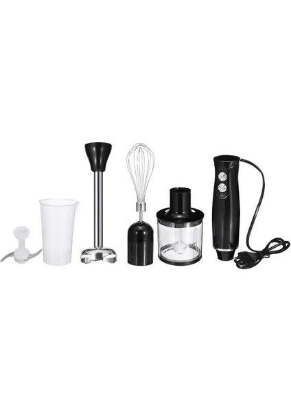Siyah Stil Paslanmaz Çelik Elektrikli Blender Gıda Mikseri 4 In 1 Yüksek Performanslı Sebze Kıyma Makinesi Doğrayıcı Mutfak Çırpma Doğrayıcı Blender (Yurt Dışından)