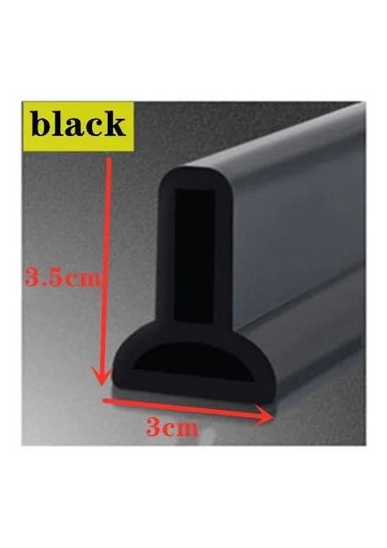 Siyah Stil 140CM Banyo Su Durdurucu Anti Sel Bariyeri Duş Kabini Için Kauçuk Su Barajı 3m Kendinden Yapışkanlı Kuru ve Islak Ayırma Sızdırmazlık Şeridi (Yurt Dışından)