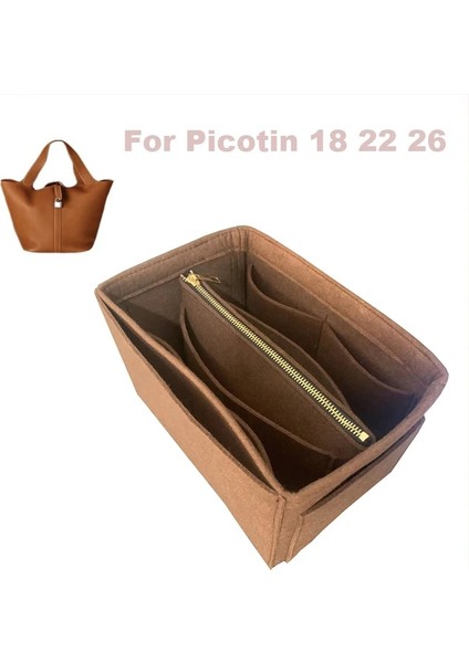 Siyah Stil Picotin-18 Için Picotin Organizatör Çanta Eklemek Için El Yapımı 3mm Keçe Tote Çanta Organizatör Cepler (Çıkarılabilir Kılıf Wmetal Zip) (Yurt Dışından)