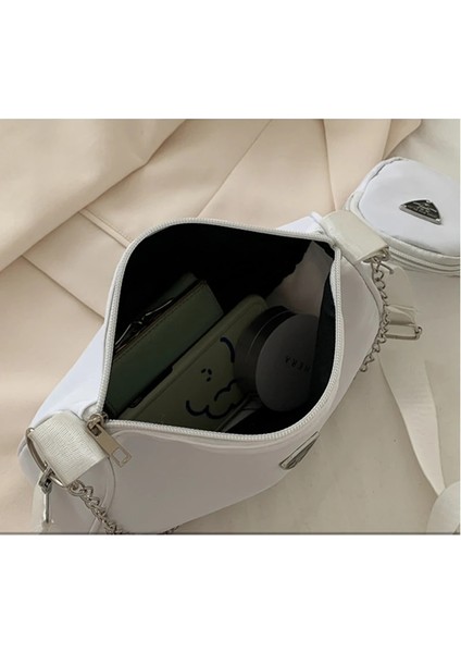 Siyah Stil 26X8X17 cm 2021 Yeni Retro Kadın Crossbody Çanta Tarzı Hilal Zincir Koltukaltı Baget Omuz Çantaları Kadınlar Yüksek Li Kare Katı Çanta (Yurt Dışından) fırsatları