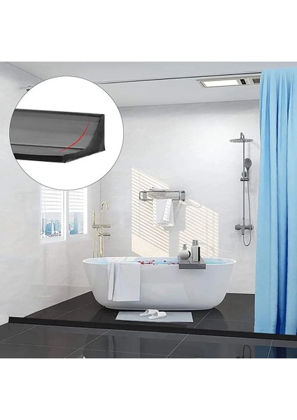 Gri Tarzı 30CM Kendinden Yapışkanlı Silikon Banyo Su Durdurucu Su Tutma Şeridi Bükülebilir Banyo Kapısı Çamaşır Makinesi Duş Barajı Bariyeri (Yurt Dışından)