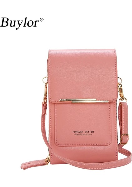 Gri Tarzı 11X5X19CM Buylor Dokunmatik Ekran Cep Telefonu Omuz Çantaları Kadınlar Için Mini Kart Sahibinin Cüzdan Bozuk Para Cüzdanı Yumuşak Deri Crossbody Kadın Çanta (Yurt Dışından) fırsatları
