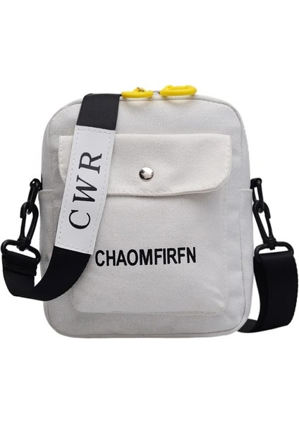 Beyaz Stil Kadın Küçük Çantalar Kanvas Çantalar Kız Seyahat Öğrenci Omuz Çantaları Cep Telefonu Çantası Crossbody Çantaları (Yurt Dışından)