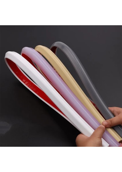 Stili Temizle Uzun 80CM 3m Silikon Banyo Su Durdurucu Engelleyici Şerit Kendinden Yapışkanlı Zemin Istinat Kapısı Bar Kuru ve Islak Ayırma Sızdırmazlık Donanımı (Yurt Dışından) indirimleri