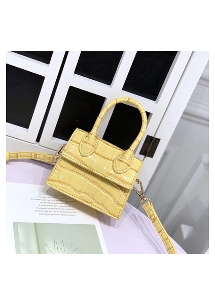 Kırmızı Stil Mini Small Square Bag Fashion New Pu Leather Women's Handbag Crocodile Pattern Chain Shoulder Messenger Bags (Yurt Dışından)