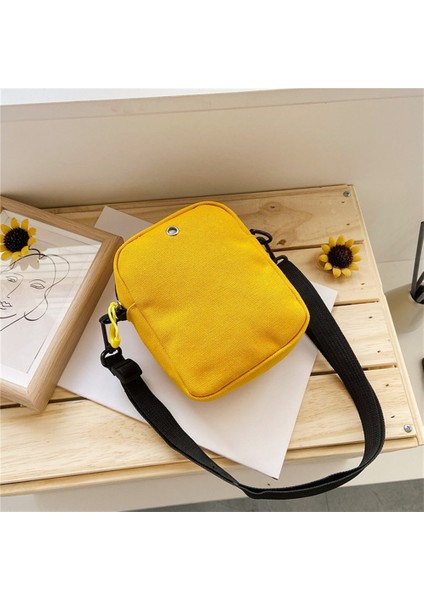 Sarı Stil Kadın Omuz Çantası Yaz Çantası Sevimli Papatya Çantası Rahat Tote Açık Kanvas Çanta Fermuar Postacı Çantaları Madeni Para Tutacağı Çanta (Yurt Dışından) fırsatları