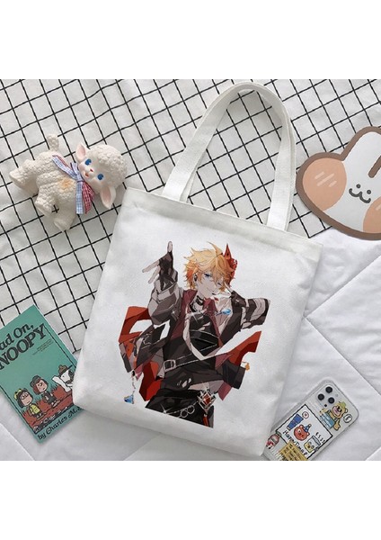 BAI06 Stili Kadın Çantası Ge Etkisi Karikatür Alışveriş Çantaları Moda Y2K Kanvas Çanta Japon Harajuku Büyük Kapasiteli Vintage Kadın Omuz Çantası (Yurt Dışından)