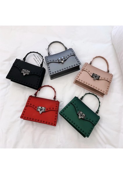 Açık Pembe Tarzı Küçük 20X7X14CM Kadınlar Küçük Pvc Çantalar Yüksek Li Bayanlar Omuz Messenger Çanta Moda Tasarımcısı Kadın Çantalar Rahat Perçin Crossbody Çanta (Yurt Dışından) fiyatları