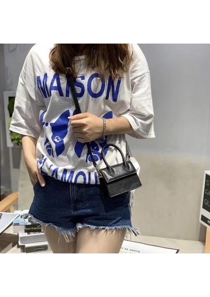 Küçük Stil Mini Small Square Bag Fashion New Pu Leather Women's Handbag Crocodile Pattern Chain Shoulder Messenger Bags (Yurt Dışından)