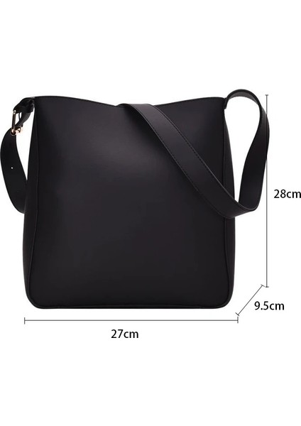 Kahverengi Tarzı 27X9.5X28CM Kadınlar Için Basit Vintage Pu Deri Kompozit Çanta Rahat Büyük Kapasiteli Postacı Çantaları Kadın Katı Lüks Kova Çanta Tote (Yurt Dışından) indirimleri