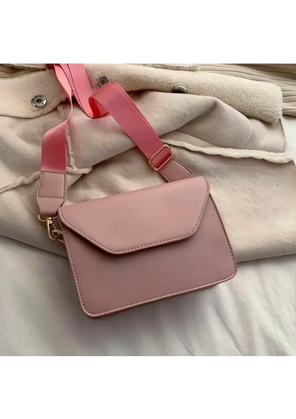 Pembe Tarzı Fashion Flap Crossbody Bags For Women Pu Leather Small Square Bag Tote Casual Female Shoulder Bags Womne's Handbag Travel Totes (Yurt Dışından)