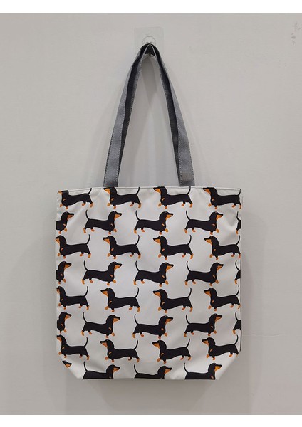 HL1290 Corgi Stili Karikatür Sevimli Dachshund Baskılı Çanta Kadın Yüksek Kapasiteli Seyahat Omuz Çantası Hayvan Alışveriş Çantası Bayanlar Yeniden Kullanılabilir Bakkal Çantası (Yurt Dışından) indirimleri