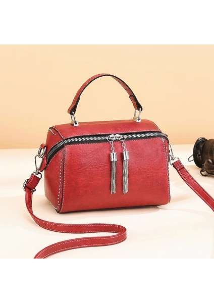 Pembe Tarzı Women Leather Handbags Fashion Rivet Female Bag Multicolor High Capacity Crossbody Bags For Ladies New Luxury Shoulder Bag (Yurt Dışından) modelleri