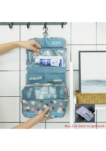 Donanma Nokta Stili Yüksek Li Makyaj Çantası Adam Seyahat Saklama Çantası Kadın Kozmetik Çantaları Su Geçirmez Tuvalet Organizatör Banyo Güzellik Asılı Çanta (Yurt Dışından) fiyatları