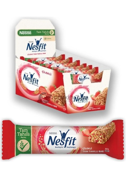 Nesfit Çilekli Tam Tahıllı Bar 23,5 gr 16 Lı