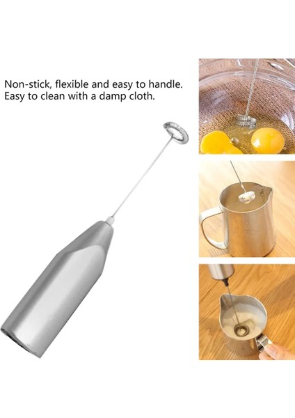 Kumral Tarzı El Paslanmaz Çelik Kahve Sütlü Içecek Elektrikli Çırpma Mikser Frother Foamer Pil Kumandalı Mutfak Yumurta Çırpıcı Karıştırıcı (Yurt Dışından)