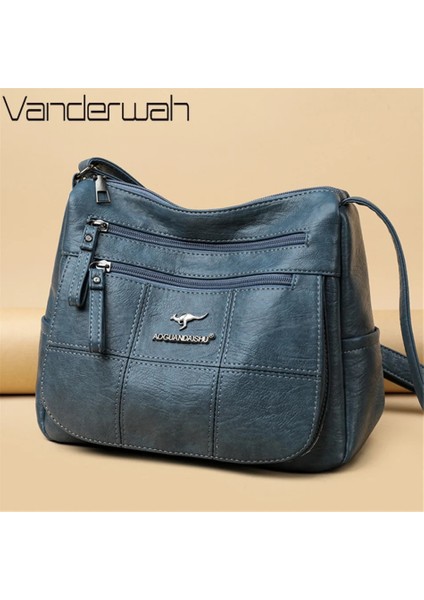 Burgundy Style 1 Style Many Pockets Shoulder Crossbody Bags For Women Leather Ladies Designr Handbags Winter Style Messenger Bags Sac A Main (Yurt Dışından) fiyatları