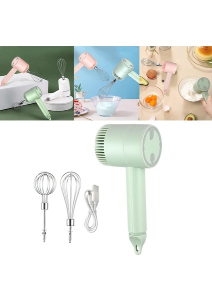 Yeşil Stil Otomatik El Mikseri 20W USB ile Şarj Edilebilir Paslanmaz Çelik Çırpıcı Çırpıcı Süt Köpürtücü Gıda Cappuccino Için (Yurt Dışından)