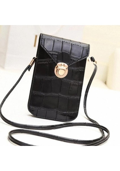 Tip 3 Siyah Stil Kadın Deri Messenger Çanta Mini Cep Cep Telefonu Kılıfı Öğrenci Crossbody Kılıf Debriyaj Çanta Cüzdan Kız Küçük Omuz Çantası Çanta (Yurt Dışından)
