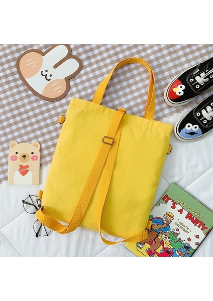 Beyaz Stil Moda Trendi Kadın Çantası Yeni Kanvas Omuz Çantası Sevimli Ayı Öğrenci Messenger Çanta Edebi Fermuar Lüks Çanta Tote Çanta (Yurt Dışından) indirimleri