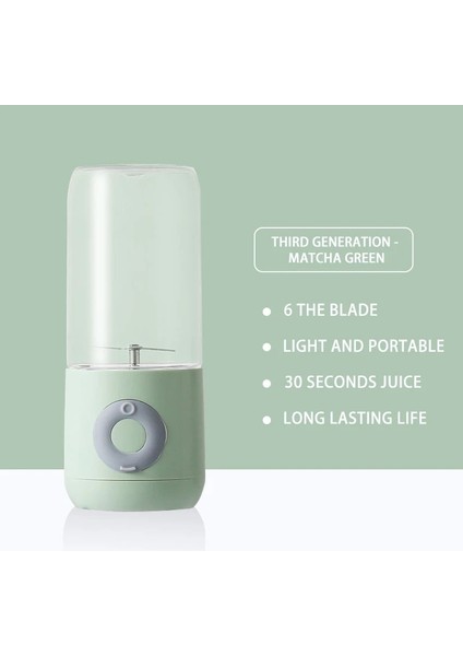 Yeşil 6 Bıçak Stili Taşınabilir Mini Elektrikli Sıkacağı USB Şarj Edilebilir El Smoothie Blender Meyve Mikserleri Gıda Milkshake Suyu Yapıcı Makinesi (Yurt Dışından)