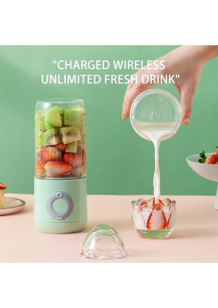 Yeşil 6 Bıçak Stili Taşınabilir Mini Elektrikli Sıkacağı USB Şarj Edilebilir El Smoothie Blender Meyve Mikserleri Gıda Milkshake Suyu Yapıcı Makinesi (Yurt Dışından)