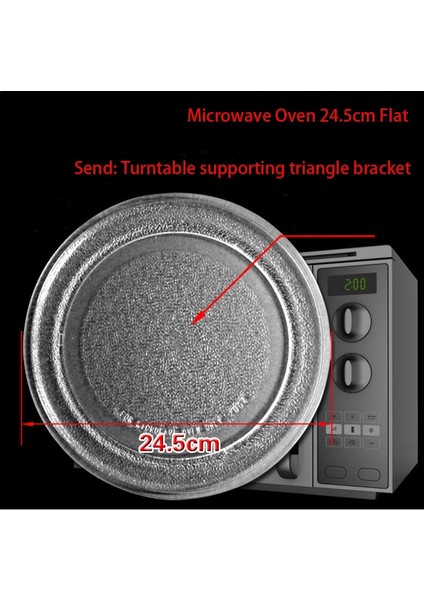 Orijinal 24.5cm Düz Çanak Mikrodalga Fırın Döner Tabla Mikrodalga Fırın Tepsisi Düz Dipli Mikrodalga Fırın Cam Tepsi (Yurt Dışından)
