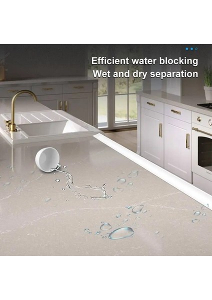 Haki Stili 200CM Silikon Banyo Su Durdurucu Kendinden Yapışkanlı Bükülebilir Su Tutma Sızdırmazlık Şeridi Duş Eşiği Su Duşu Baraj Bariyeri (Yurt Dışından) modelleri