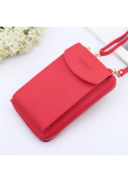 No.3 Tarzı 2020 Women Wallet Solid Color Leather Shoulder Straps Shoulder Bag Mobile Phone Big Card Holders Wallet Handbag Pockets Girls (Yurt Dışından) fiyatları
