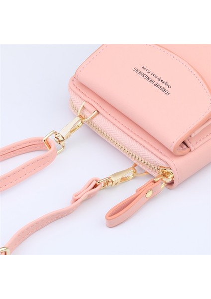 No.3 Tarzı 2020 Women Wallet Solid Color Leather Shoulder Straps Shoulder Bag Mobile Phone Big Card Holders Wallet Handbag Pockets Girls (Yurt Dışından) fırsatları