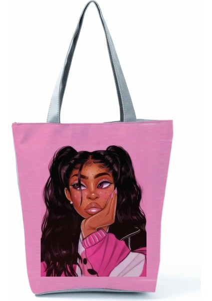 HL2108 Stili Audrey Hepburn Baskılı Çanta Klasik Yüksek Kapasiteli Kadın Depolama Omuz Çantası Günlük Eko Yeniden Kullanılabilir Alışveriş Çantası Özel Desen (Yurt Dışından)
