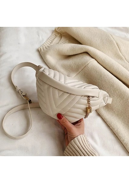 Bej Tarzı Moda Kadın Messenger Kemer Çanta Paketi Deri Bel Çantaları Kız Seyahat Küçük Fanny Göğüs Paketi Bolsas Bayanlar Kalıpçı Çanta (Yurt Dışından)