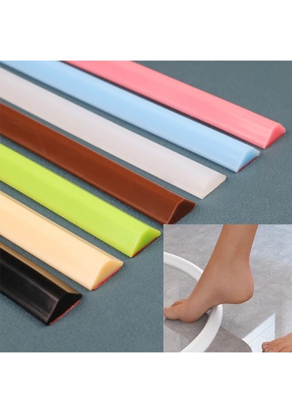 Kumral Tarzı 100CM Silikon Banyo Su Durdurucu Kuru ve Islak Ayırma Taşkın Bariyeri Kauçuk Baraj Silikon Su Engelleyici Kaymaz Sızdırmazlık Şeridi (Yurt Dışından)