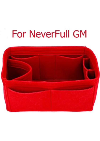 Neverfull Gm Kırmızı Stili Speedy Keçe Kumaş Ekleme Çanta Organizatör Makyaj Çanta Organizatör Seyahat Iç Çanta Taşınabilir Kozmetik Çantaları Asla Dolu (Yurt Dışından)
