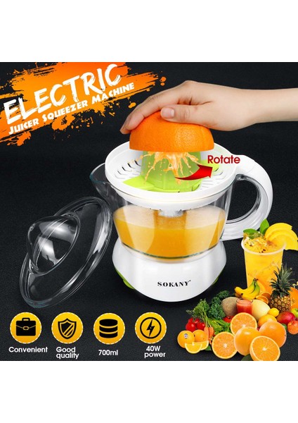 700ML Ev Taşınabilir Sıkacağı Elektrikli Portakal Limon Meyve Sıkacağı Sıkacağı Mini Limon Sıkacağı Meyve Pres Makinesi (Yurt Dışından)