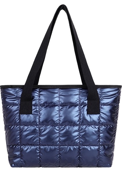 Erik Tarzı Kış Yeni Kadınlar Için Büyük Kapasiteli Omuz Çantası Su Geçirmez Naylon Çantalar Uzay Pedi Pamuk Tüy Aşağı Çanta Omuz ile Büyük Çanta (Yurt Dışından)