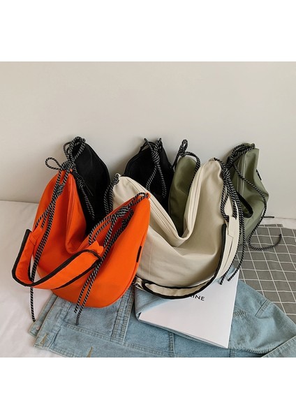 Turuncu Tarzı Kadınlar Vintage Düz Renk Büyük Kapasiteli Omuz Çantası Yeni Postacı Çantaları Bayanlar Kanvas Corssbody Çanta Bez Çanta Çanta (Yurt Dışından) fiyatları